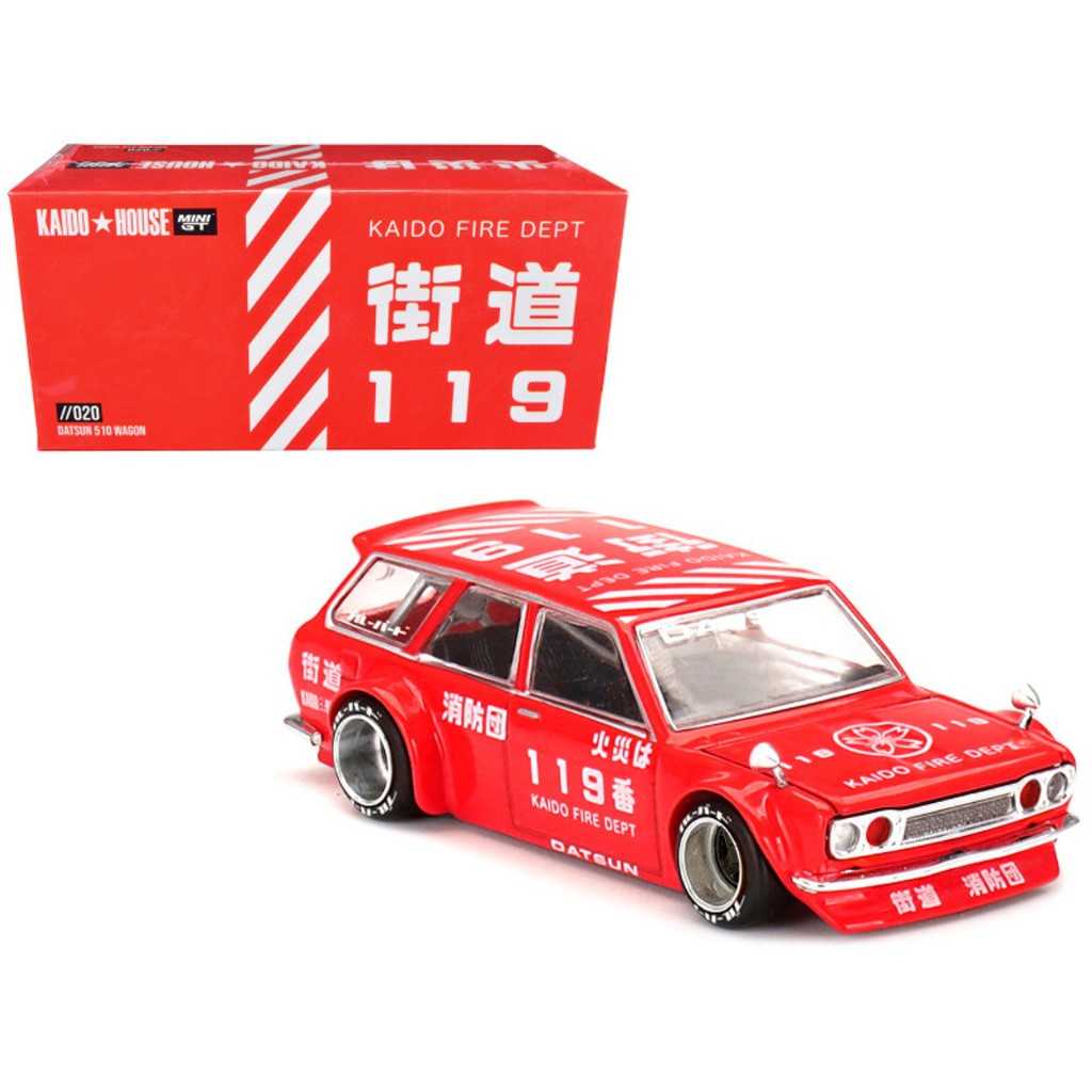 Mini GT Kaido House 020 Datsun 510 Wagon Fire Dept