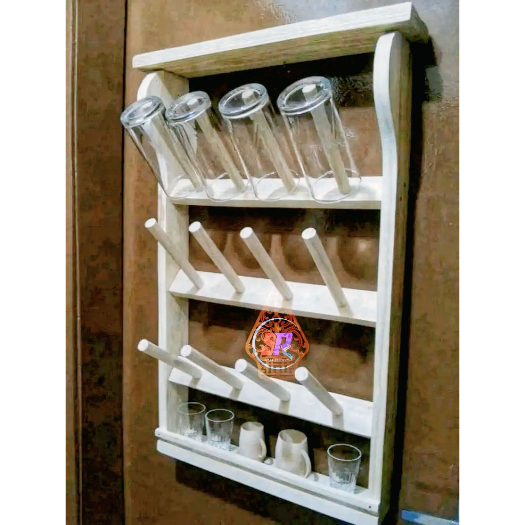 RAK HOLDER GELAS TEMPEL DINDING