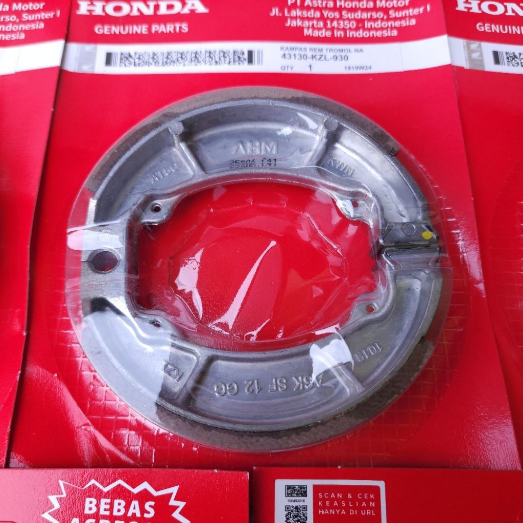 Kampas Rem Tromol Belakang Beat Fi/Esp Street Scoopy Spacy Vario  - Original AHM