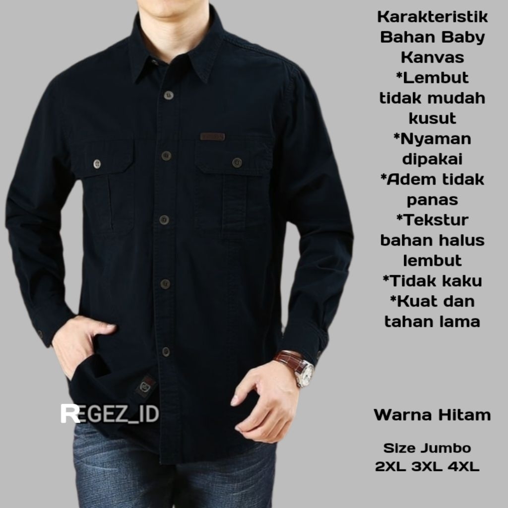 Kemeja pria big size termurah/Kemeja Tactical jumbo ukuran XXL XXXL XXXXL/Kemeja outdoor Pria/Kemeja