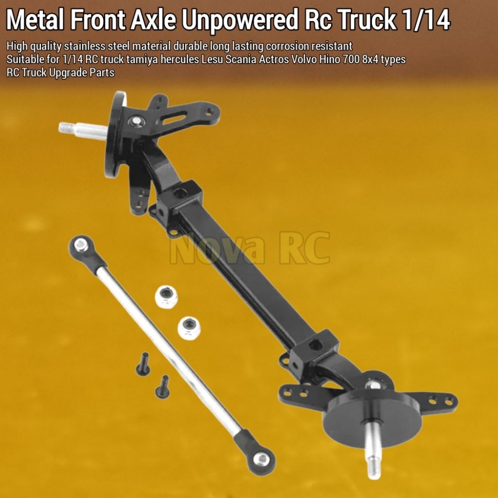 Axle poros gardan depan 8x4 untuk Rc truck Hercules Lesu tamiya 1/14 Scania Volvo Actros Hino 700