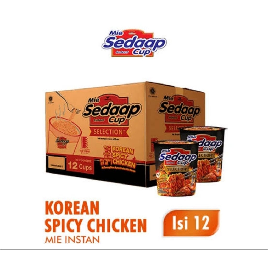

[DOS] Mie Sedaap Cup All Varian Kemasan DOS isi 12 cup | Korean Spicy Chicken Cup per DOS | Selection cup isi 12 per DOS | Goreng cup isi 12 per DOS| Kari Spesial cup Isi 12