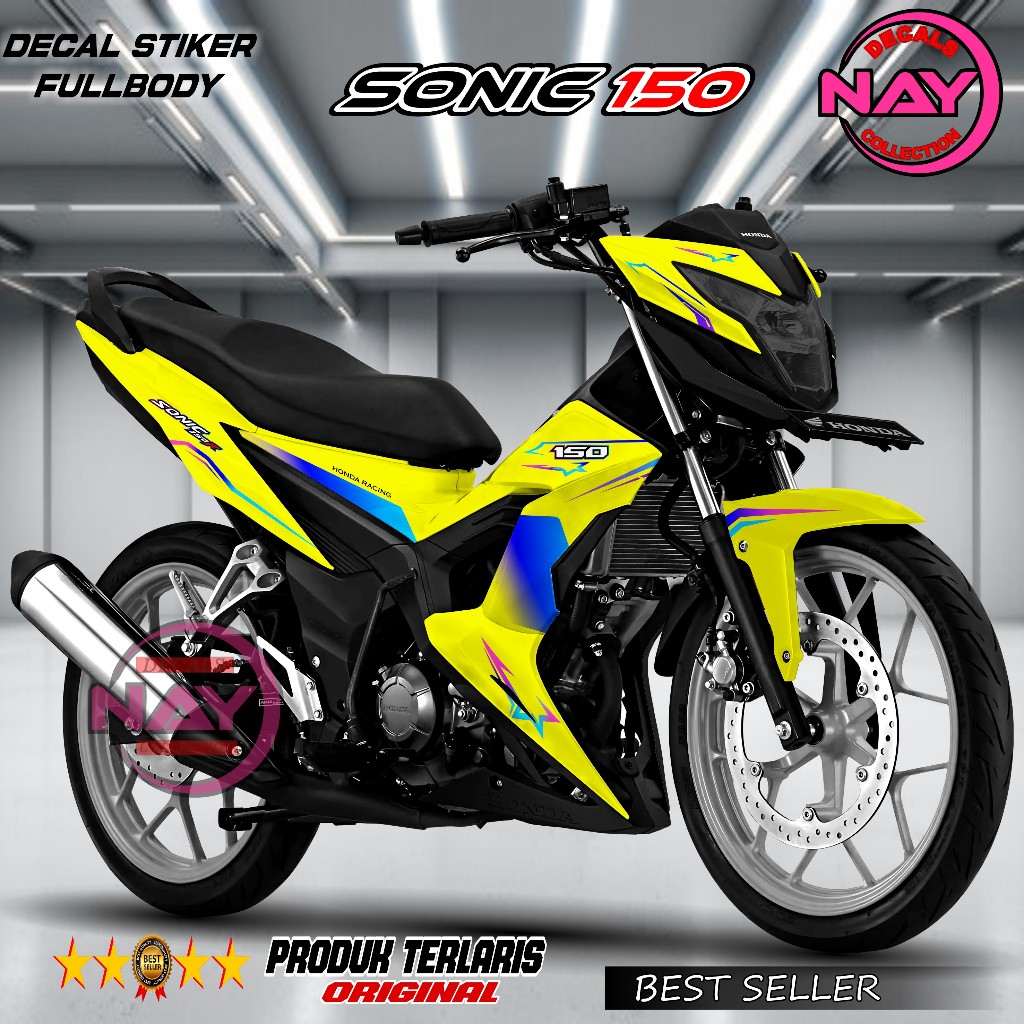 Decal Sonic 150 Fullbody Racing Bintang Stiker Keren NDC250 /Decal Honda Sonic 150  Anti Luntur