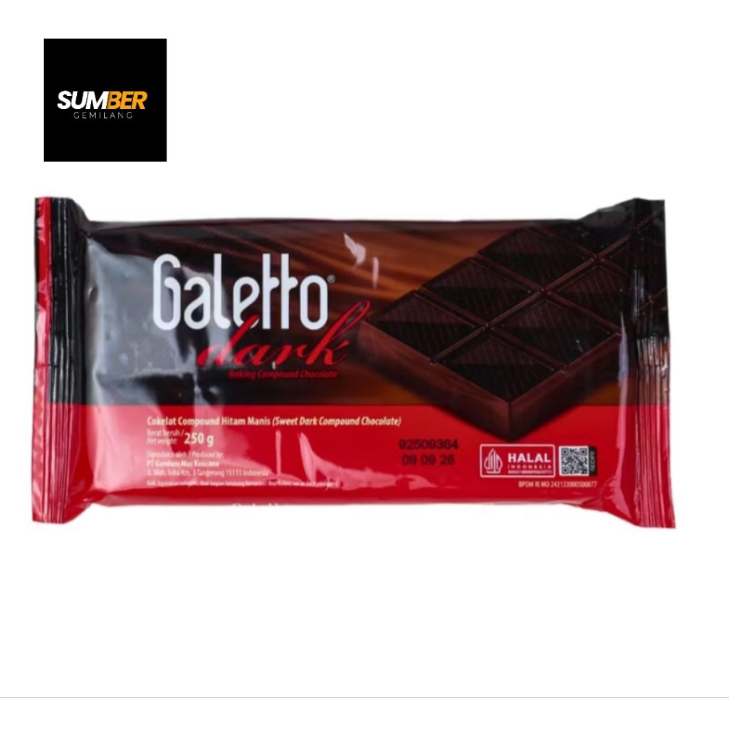 galetto dark coklat 250 gram coklat compound galetto 250 gram