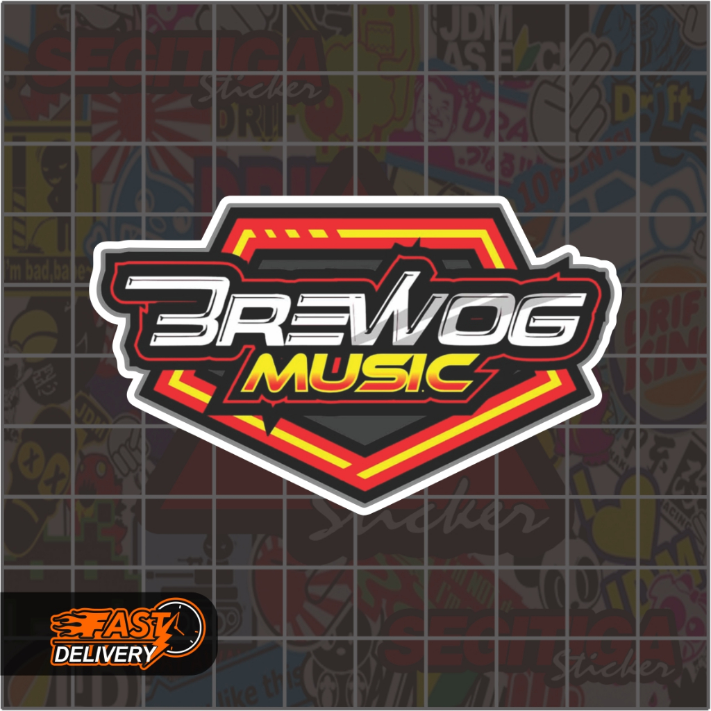 

Sticker Brewog Music Ukuran 7.5 x 4.5 Cm