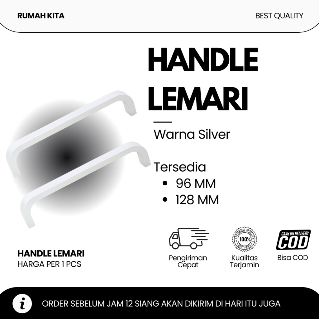 Tarikan Handle Pintu Lemari Laci Silver Minimalis