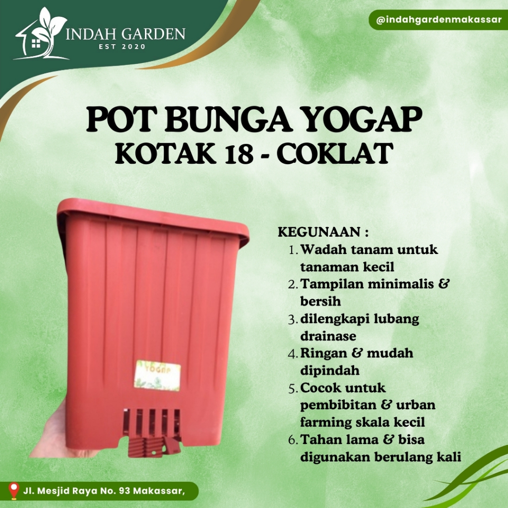 Pot Bunga Yogap Kotak 18 - Pot Bunga