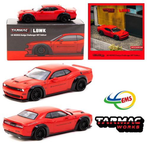 T64G-TL039-RE -  Tarmac Works 1/64 LB-Works Dodge Challenger SRT Hellcat Red