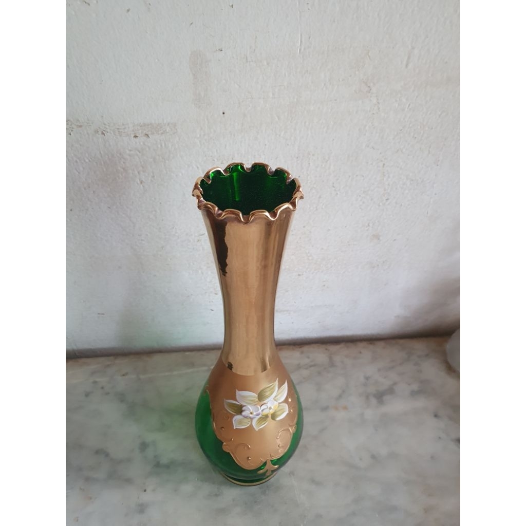 fas bunga kristal bohemia antik