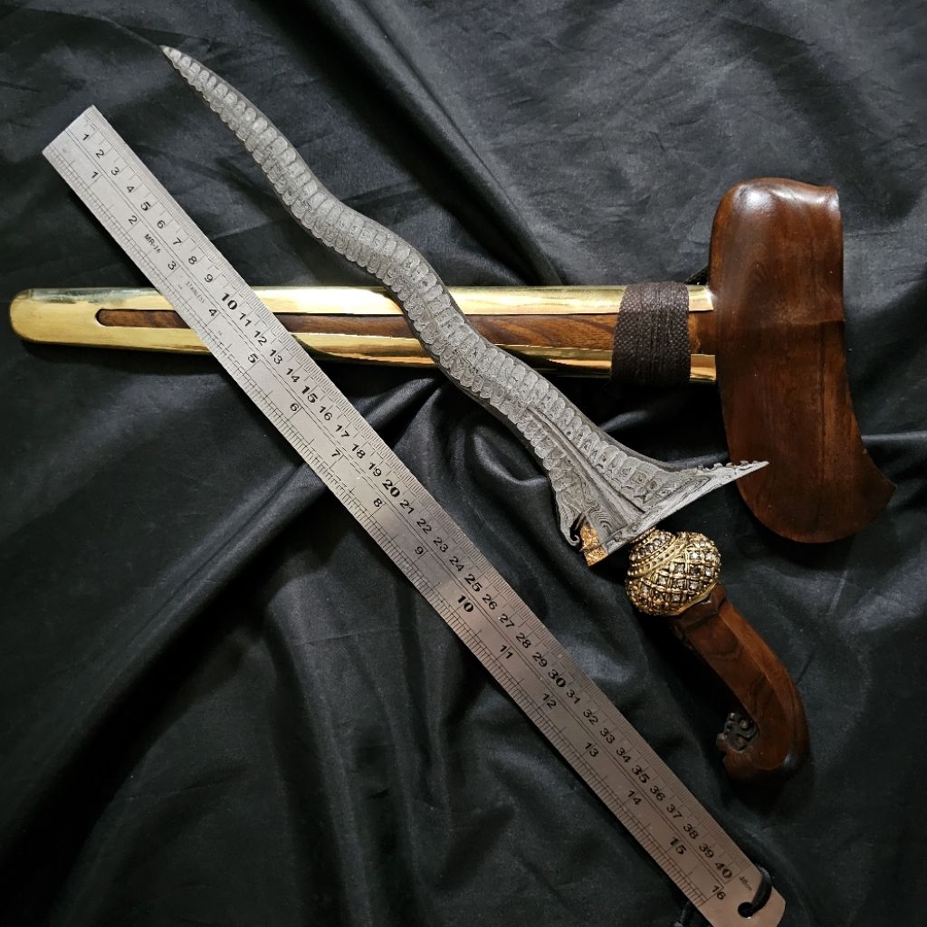 Keris Patrem Pandawa Luk 5 Kinatah EMAS Pamor Untu Walang