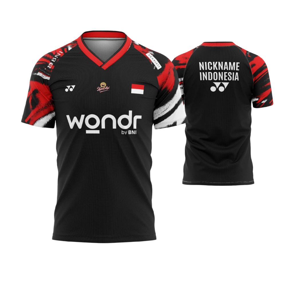 Jersey Badminton Indonesia Denmark Open Free Tambah Nama