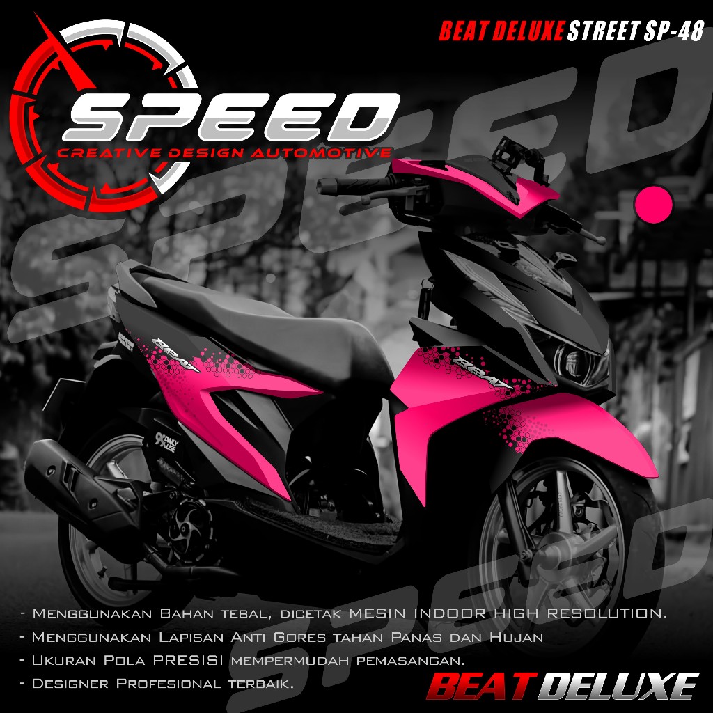 (PROMO COD) TERBARU Decal Sticker Honda Beat DELUXE STREET CBS 2020 2021 2022 2023 Full body - Stike