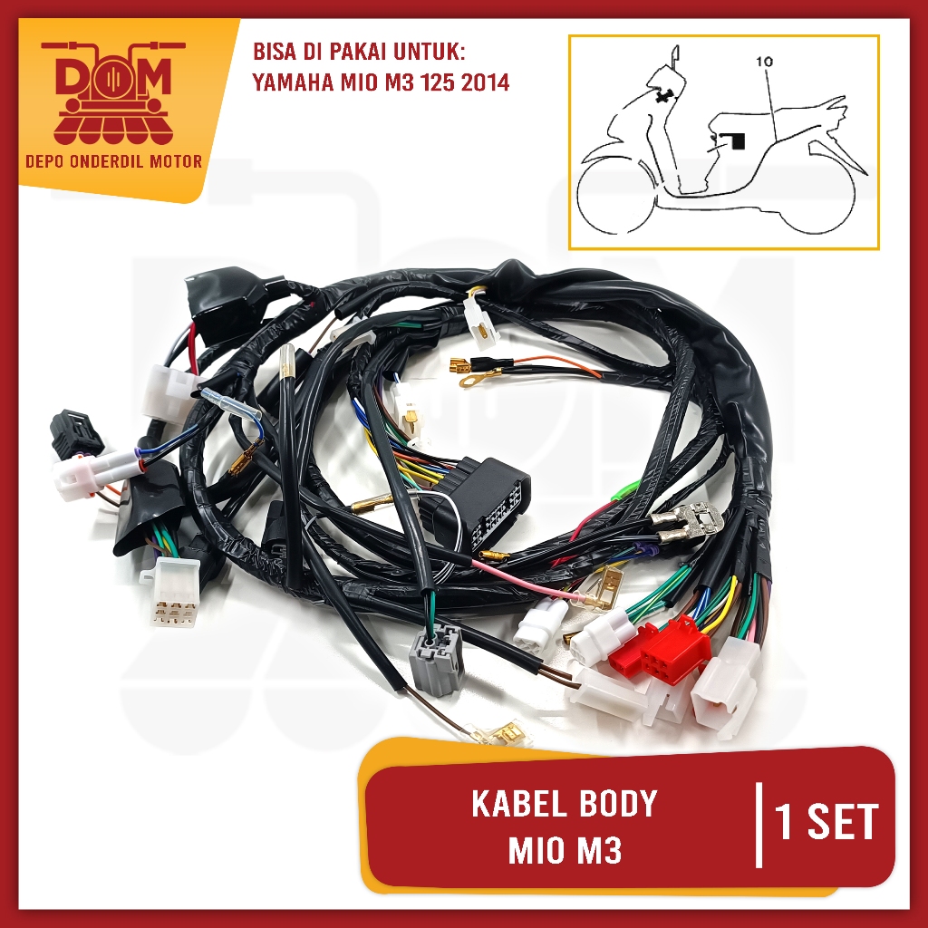 Kabel Body Mio M3 125 (TOKAIDO) Harness Wire Cable Bodi Set Motor Yamaha Mio 125 2014