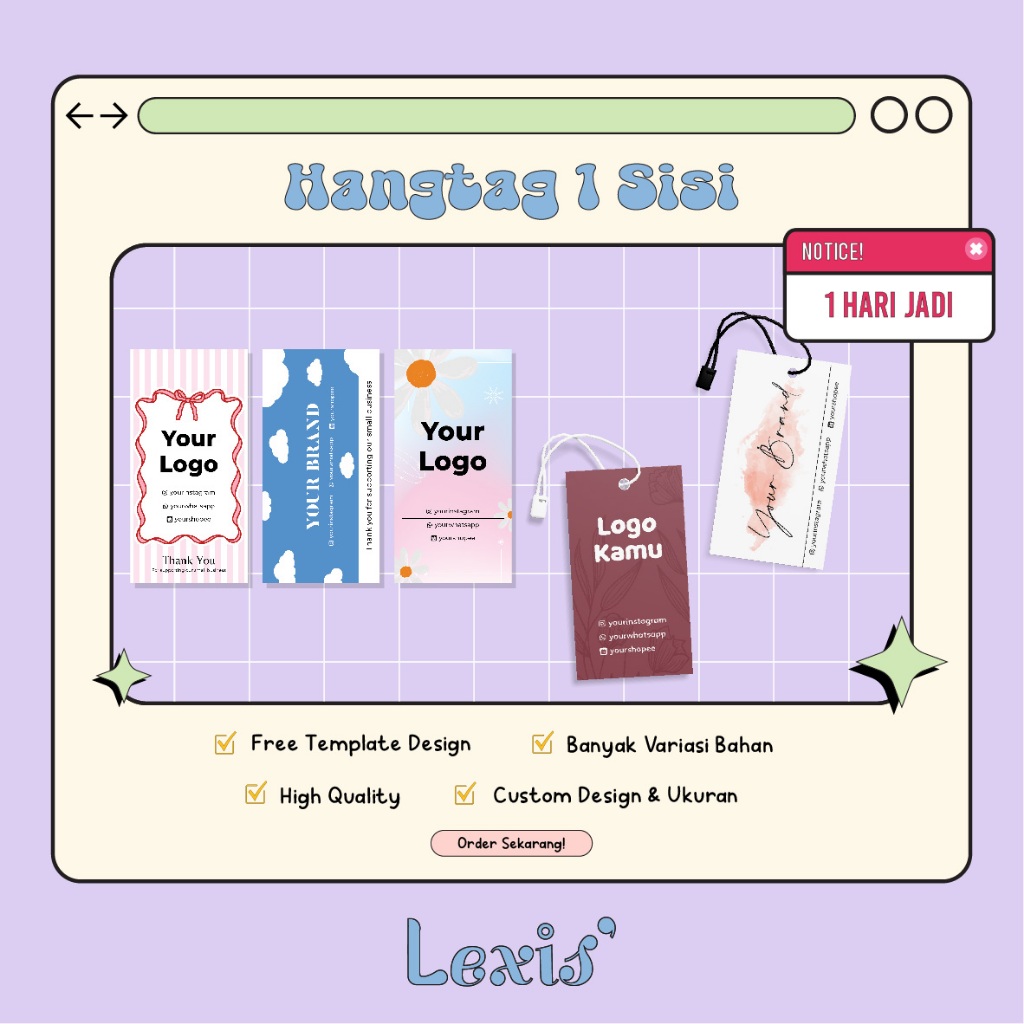 

Hang Tag Baju 1 Sisi (FREE DESIGN) - Label Baju - Cetak Hang tag Baju Lebaran - Label Merek - Merek Baju