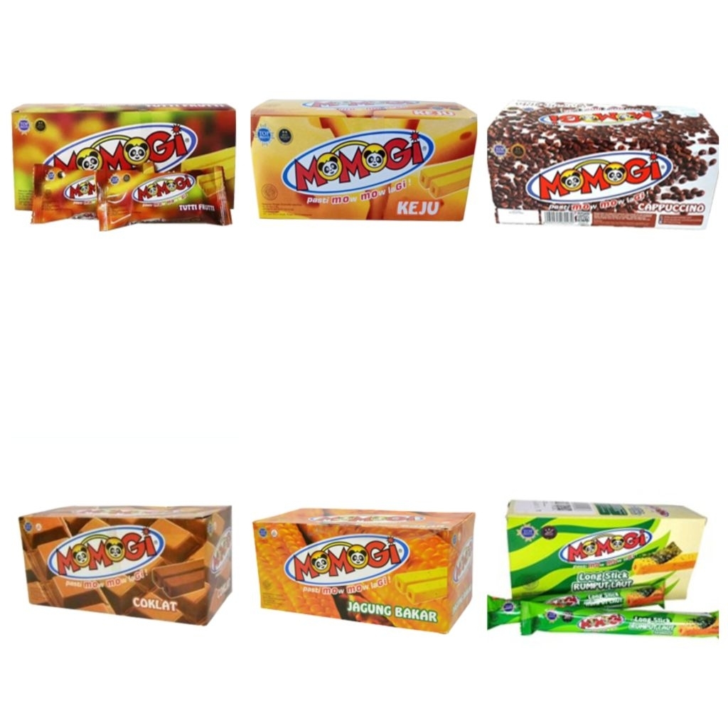 

Snack Stick MOMOGI All Varian ( 1 pack isi 20 pcs x 5 Gr)