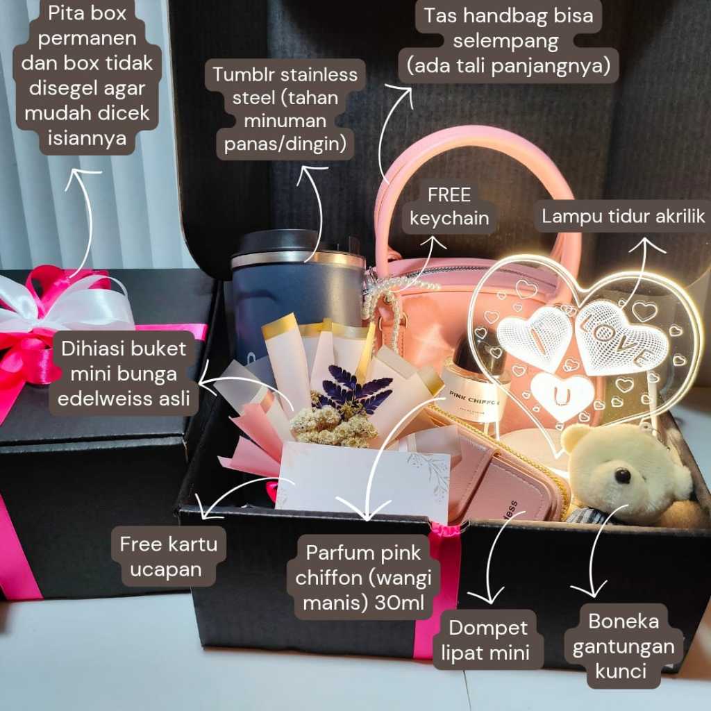 

PAKET LENGKAP (A) / hampers cewek / kado ulang tahun untuk cewek / kado anniversary / birthday gift