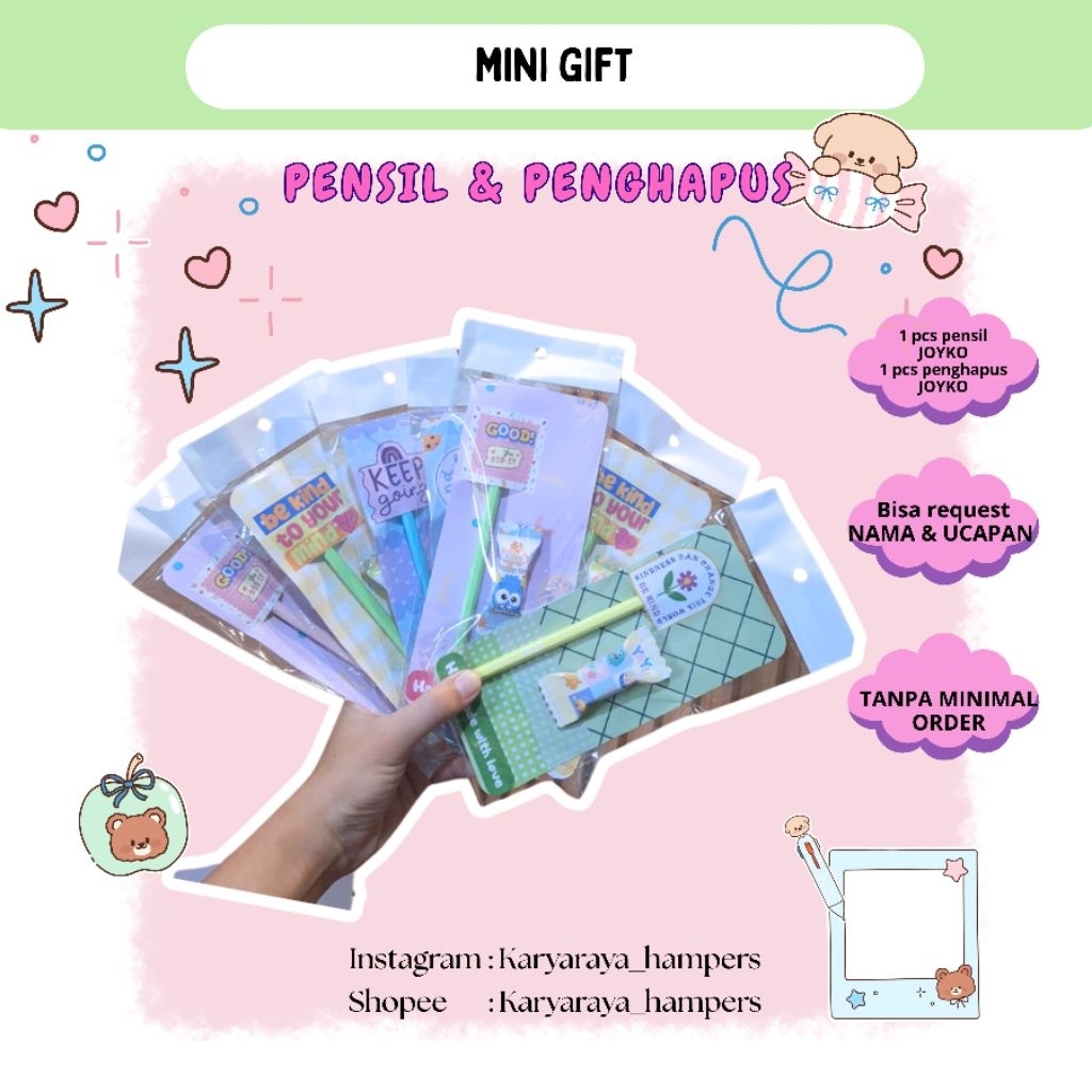 

Mini Gift | Hadiah murah | Pensil dan Penghapus
