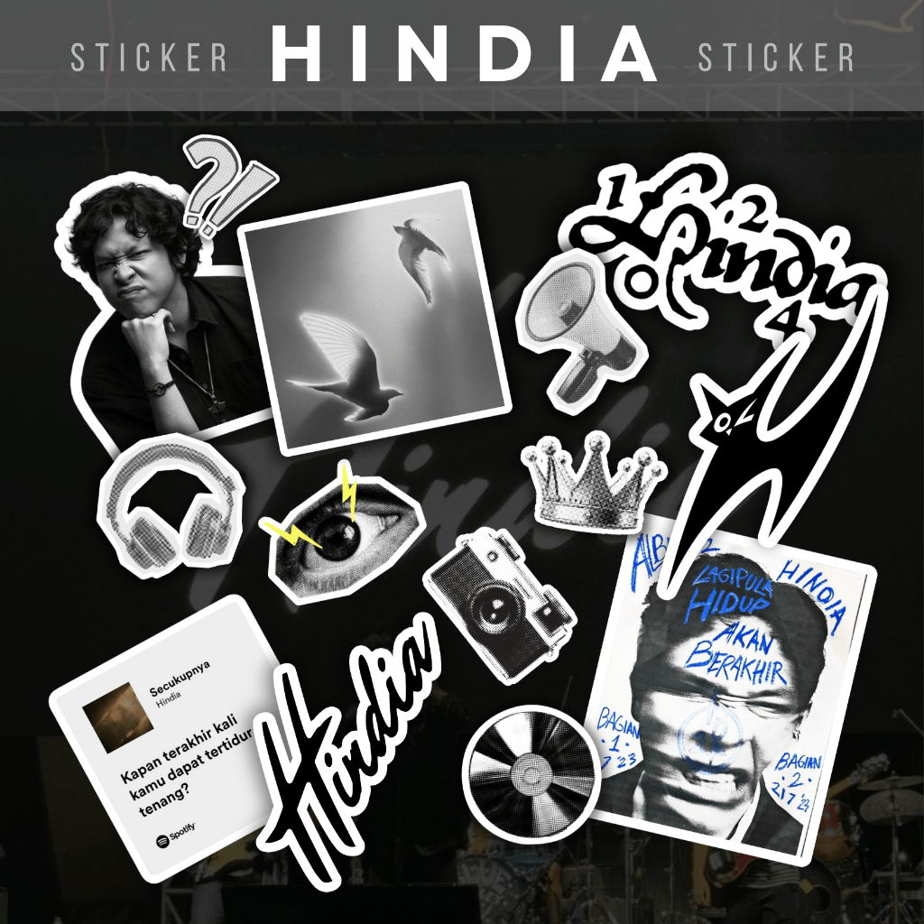 

Stiker Hindia 14 Pcs Vinyl Glossy Waterproof Anti Air | Stiker Laptop HP Tumblr Helm Gitar