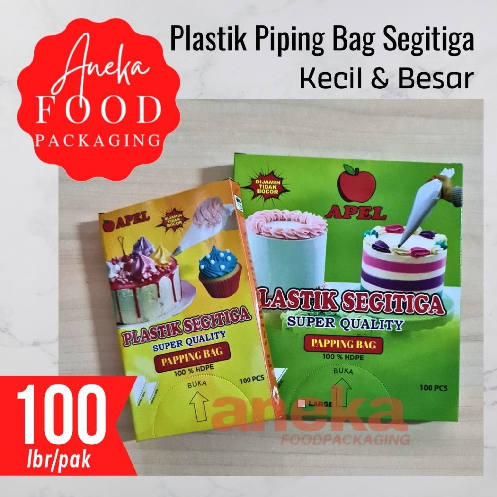 100lbr- Plastik segitiga kantong APEL kecil & besar/piping bag/papping bag kue
