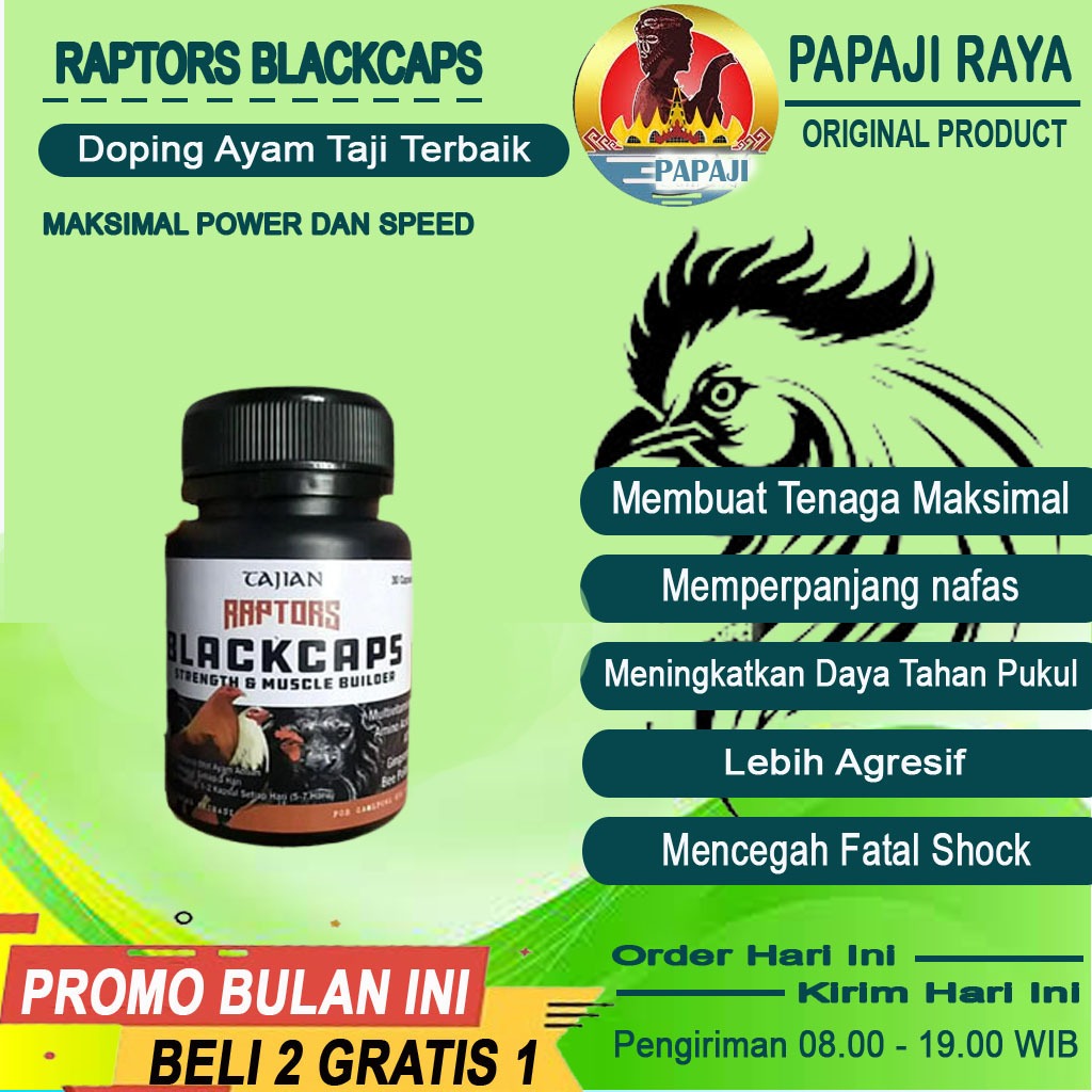 Raptor Blackcaps Doping Ayam Aduan Laga ( 30 capsul )