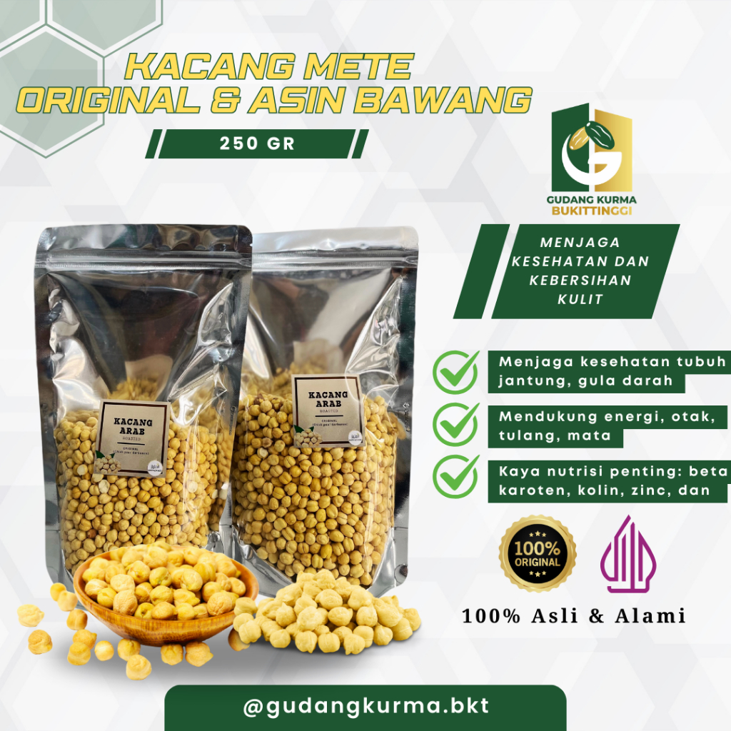 

Kacang Arab ChickPeas 250gr Asli Gurih Kacang Garbanzo Premium Chickpea Roasted