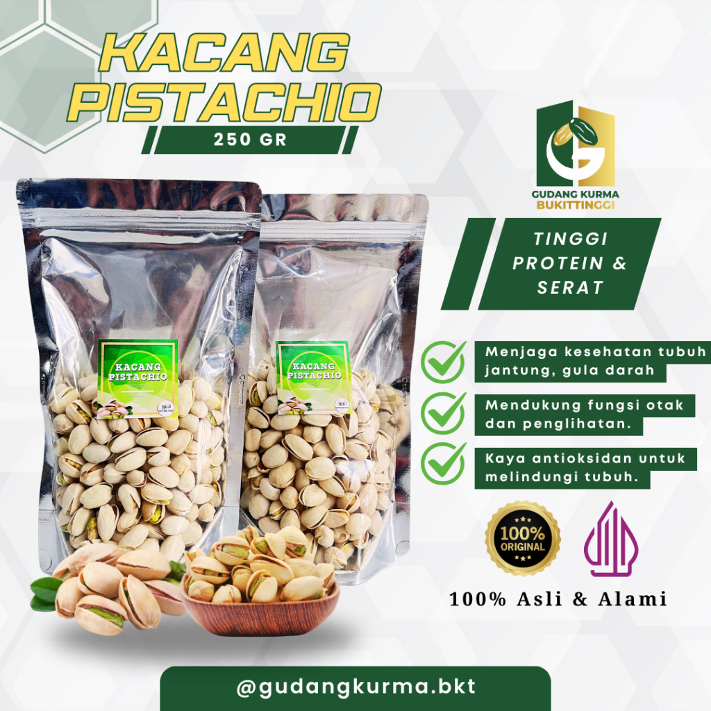 

Kacang Pistachio Panggang Salted 250gr– Kacang Pista Fustuk Premium Kulit Roasted Asin Origininal