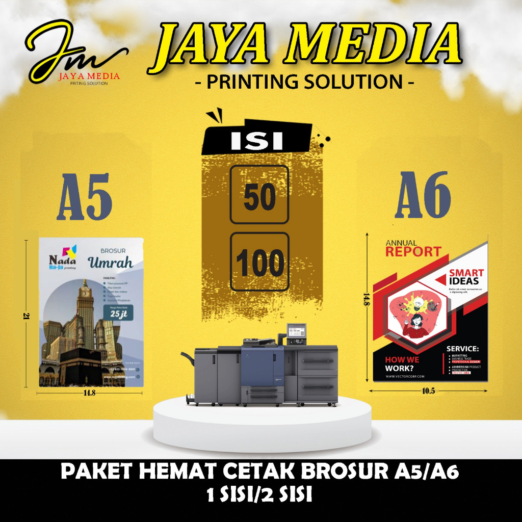 

BROSUR ART PAPER PAKET HEMAT ISI 50-100 LBR A6 A5