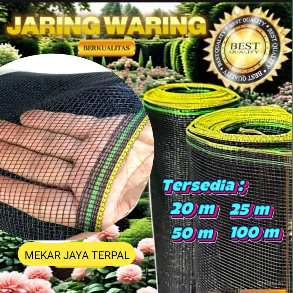 Alltechshop_ Waring Hitam,Jaring Pagar Ayam/Ternak,Pagar Tanaman,Pagar Tambak Dll Tinggi 120Cm X