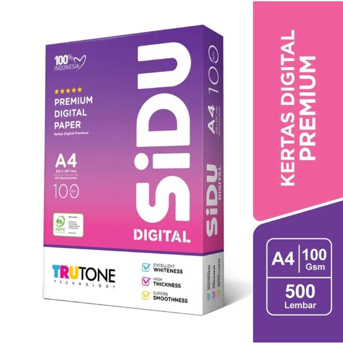

Sidu Kertas A4 100gr Copier 1 Rim (500 Lembar) Kertas Hvs A4 Kertas Fotocopy - Sidu Kertas HVS A4 100gsm
