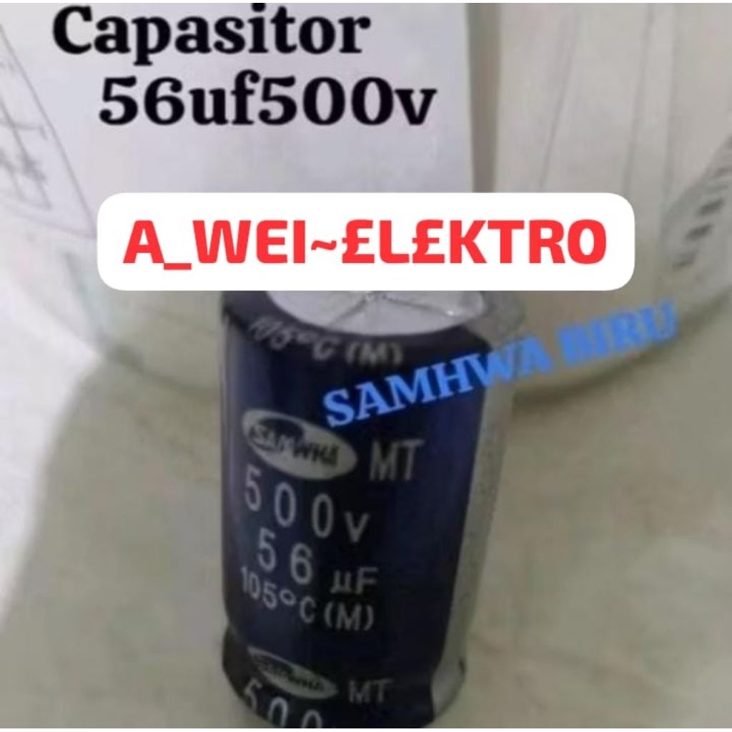 Elco Capacitor 500v 56uf Elko 500wv 56uf Samwha Original