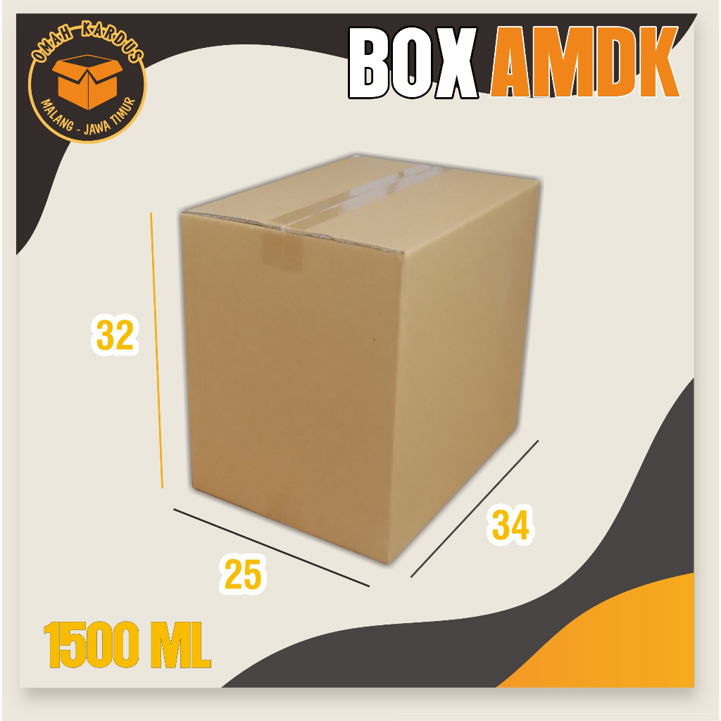 

Box Amdk Coklat 1500ml 34x25x32 cm | box packing | kardus packing | kardus box air minum dalam kemasan