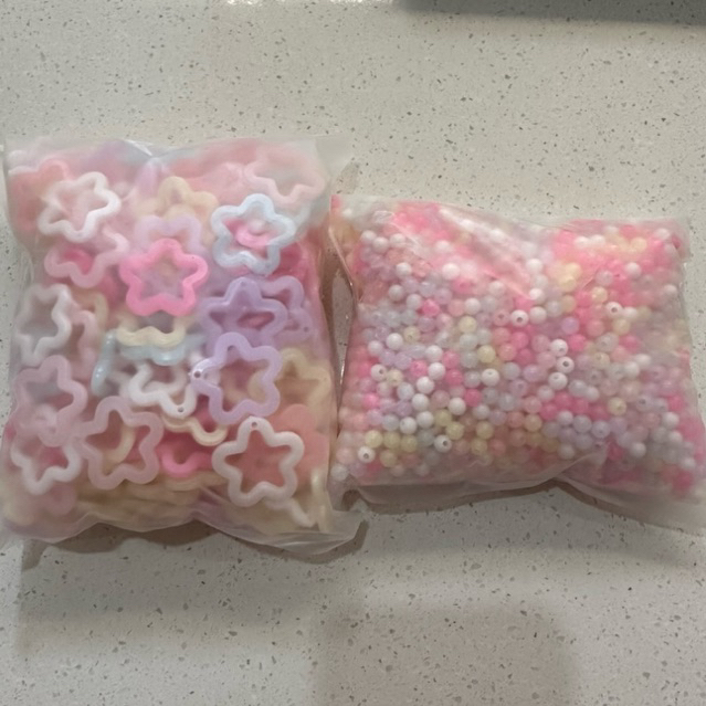 

Manik Manik jelly bintang besar / manik manik bulat 6 mm MIX warna