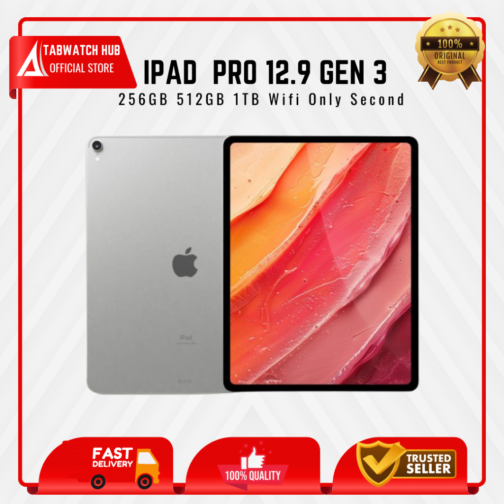 Ipad Pro 12.9 Gen 3 (2018) 256GB 512GB 1TB Wifi Only Second