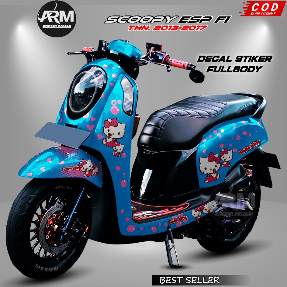 Decal Scoopy Full body Scoopy Stiker full body Scoopy FI - FI ESP - Variasi Hello Kitty Pink Tua