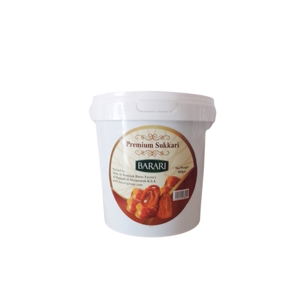 

Kurma Sukkari Ember Barari 800 Gr Premium 100% Lembut Manis Berkualitas
