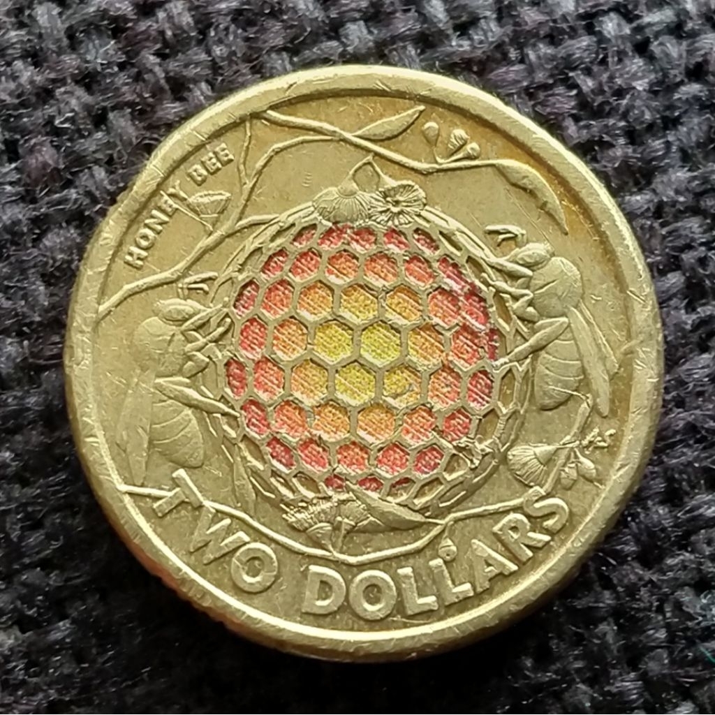 Koleksi Koin Australia 2 Dollar Coloring Coin 2022 Lebah Madu