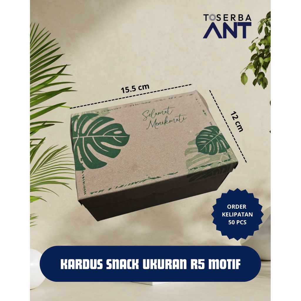 KOTAK KUE R5 DAUN 12 x 16 DUS SNACK R5 MOTIF