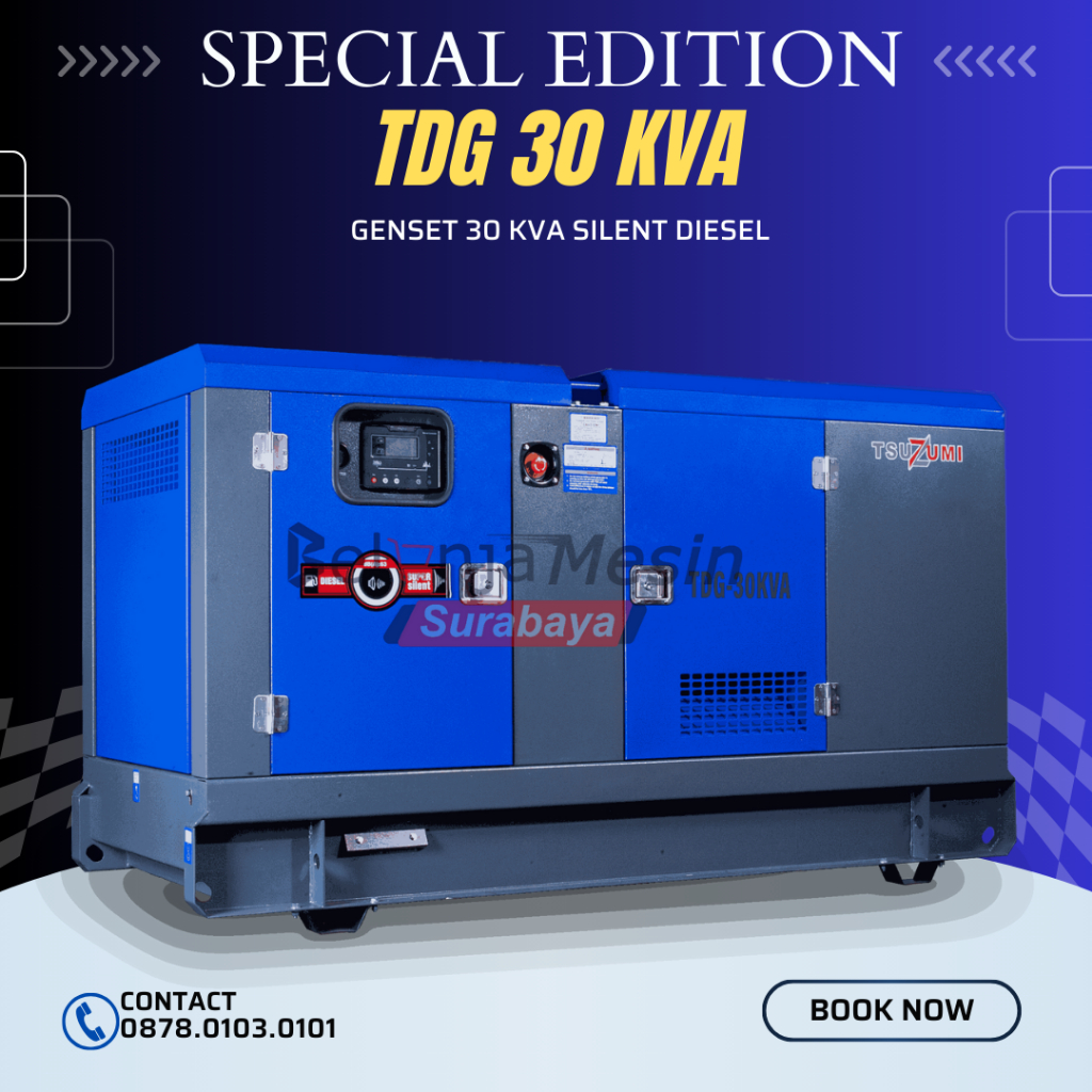Genset Diesel 30 KVA Silent 3 Phase Tsuzumi TDG 30 KVA Japan Technology