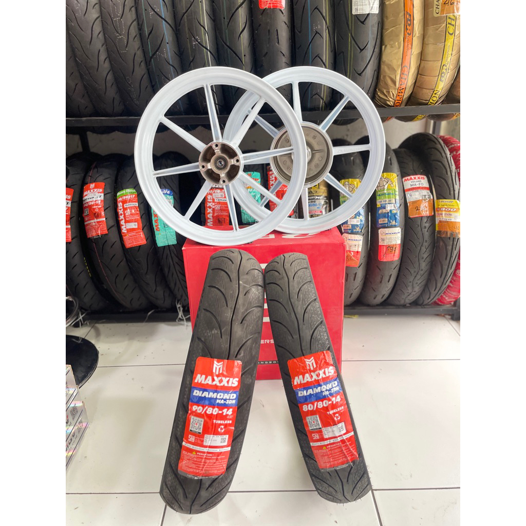 sepaket velg rcb ring 14 plus ban VARIO 125/150 BEAT SCOOPY FI ESP