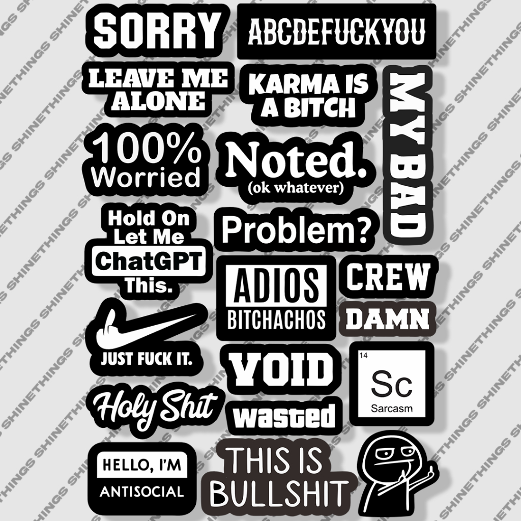 

Sticker Aesthetic Kata Kata atau Quotes black white untuk hp helm case hp anti air