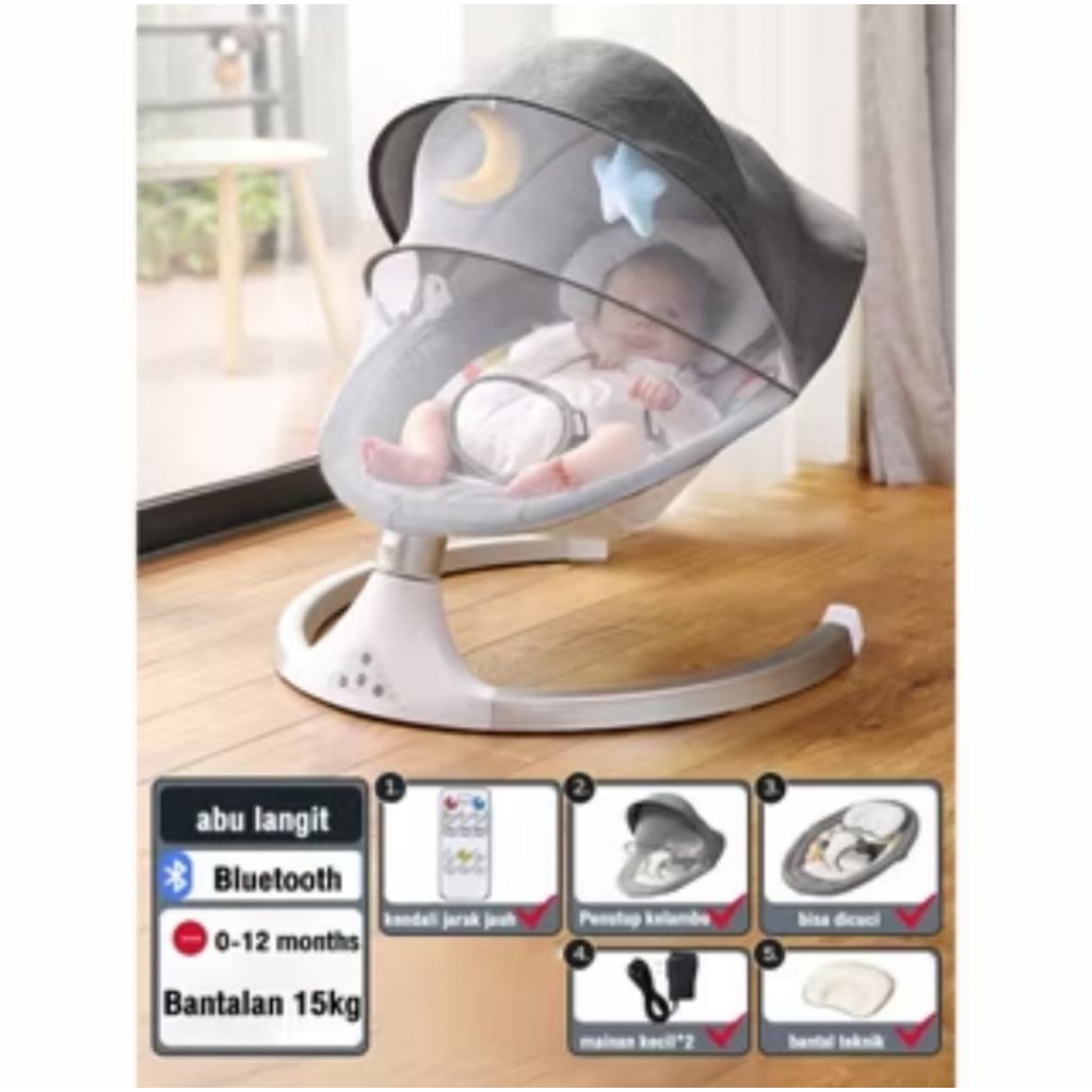 PRELOVED MINUS REMOTE Tempat Tidur Goyang Baby Swing Tempat Tidur Bayi Portable Ayunan Elektrik Baby