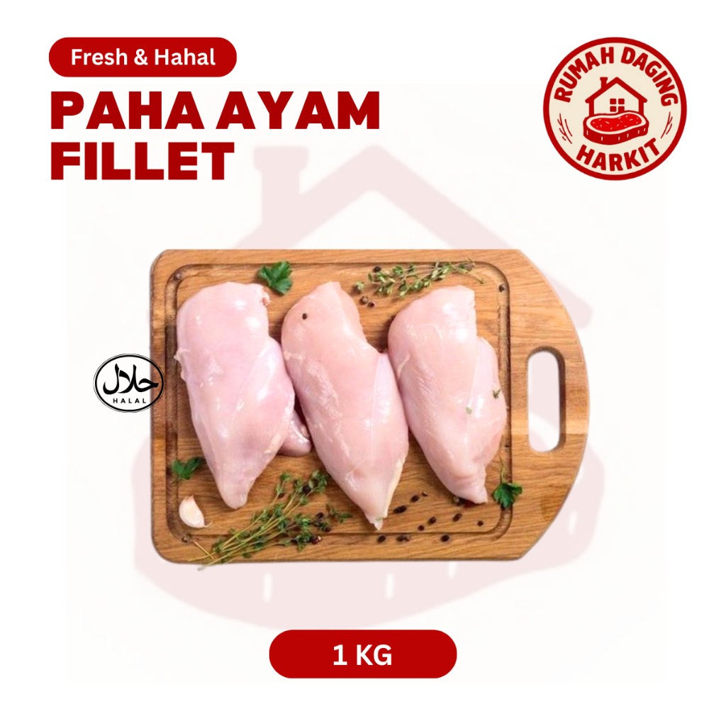 

Daging Ayam Paha Fillet 1kg Bonelles Fresh - Ayam Frozen - Ayam Fillet - Paha Fillet