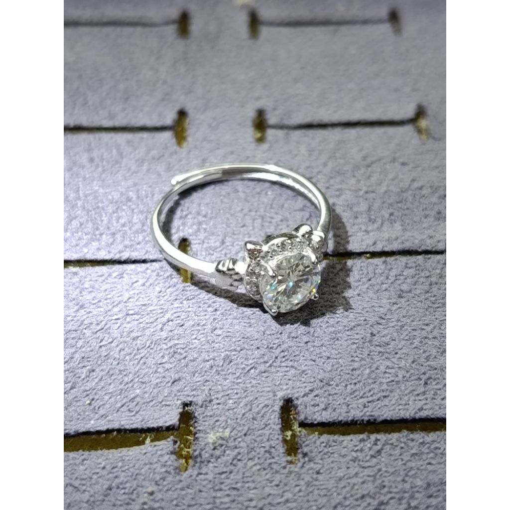 Cincin Moissanite 1.0 carat Adjustable Fashion