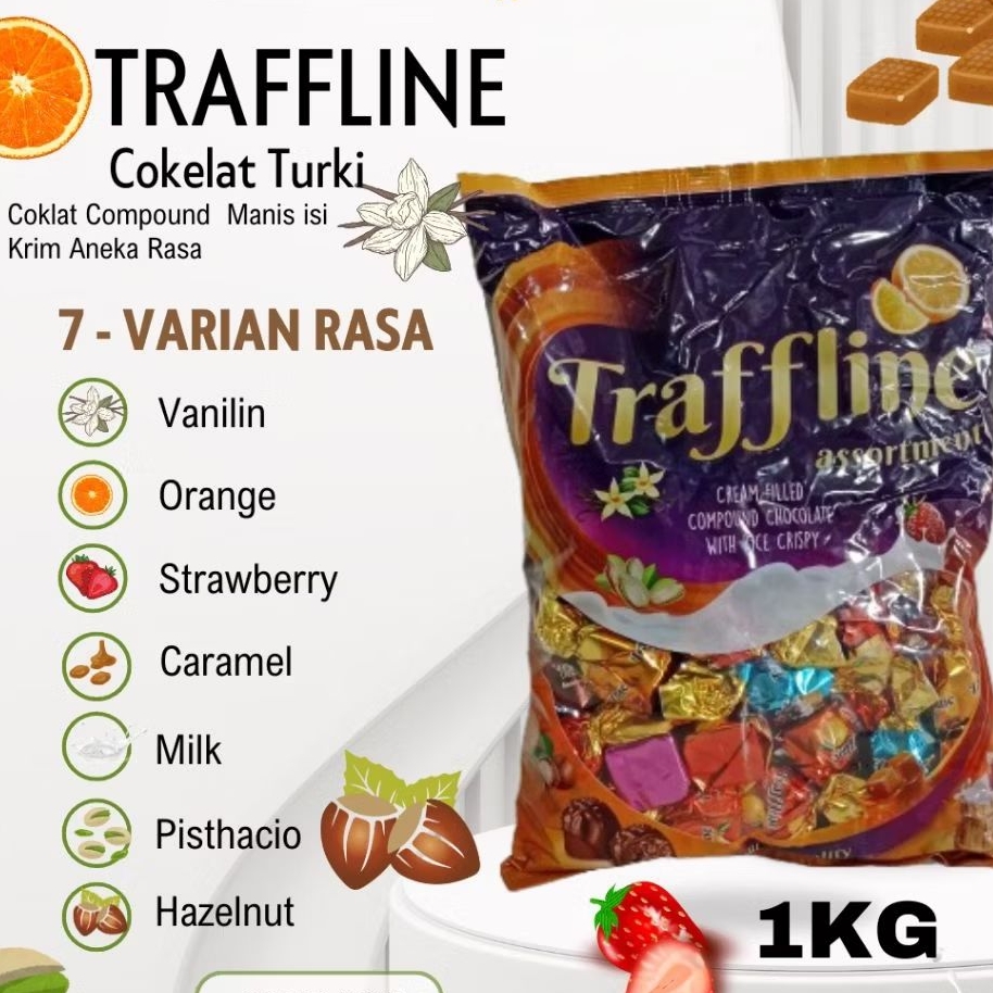 

TRAFFLINE 1kg/Coklat turki traffline/coklat viral 1kg