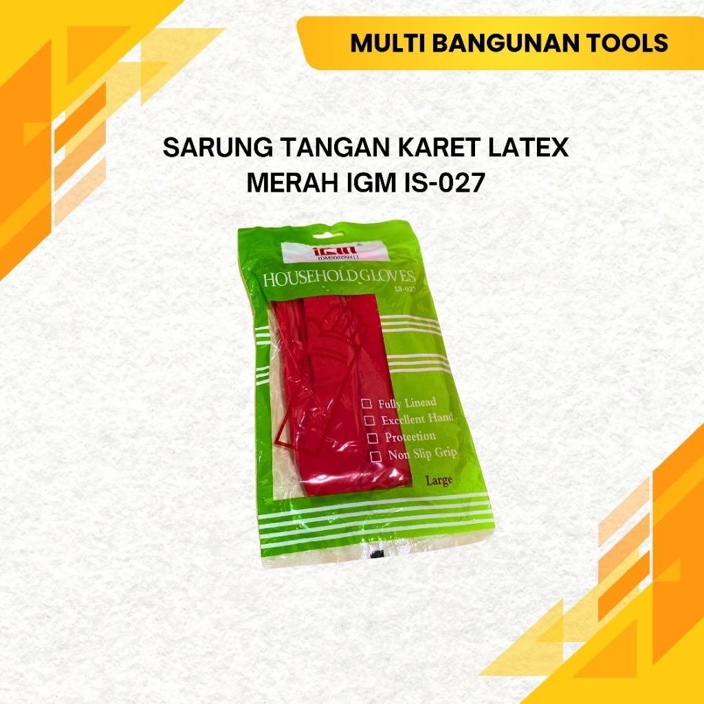SARUNG TANGAN KARET TEBAL PANJANG IGM  / SARUNG TANGAN CUCI PIRING BAJU IGM IS-027