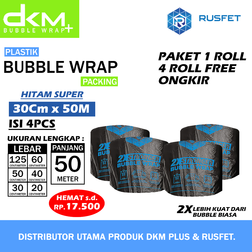 

Plastik Bubble Wrap 50meter Bubblewrap Dkm 30cm x 50m Plus Bubble Packing Hitam Super Paket 1 Roll