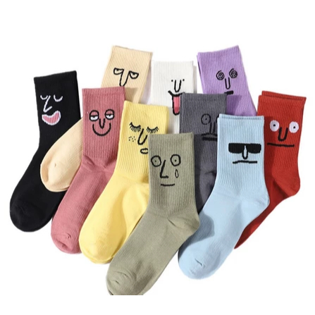 Kaos Kaki Wanita Cotton Tebal Emoji Import || Kaos Kaki Wanita Tebal Emoji Jepang Korea SALEEE CCOS