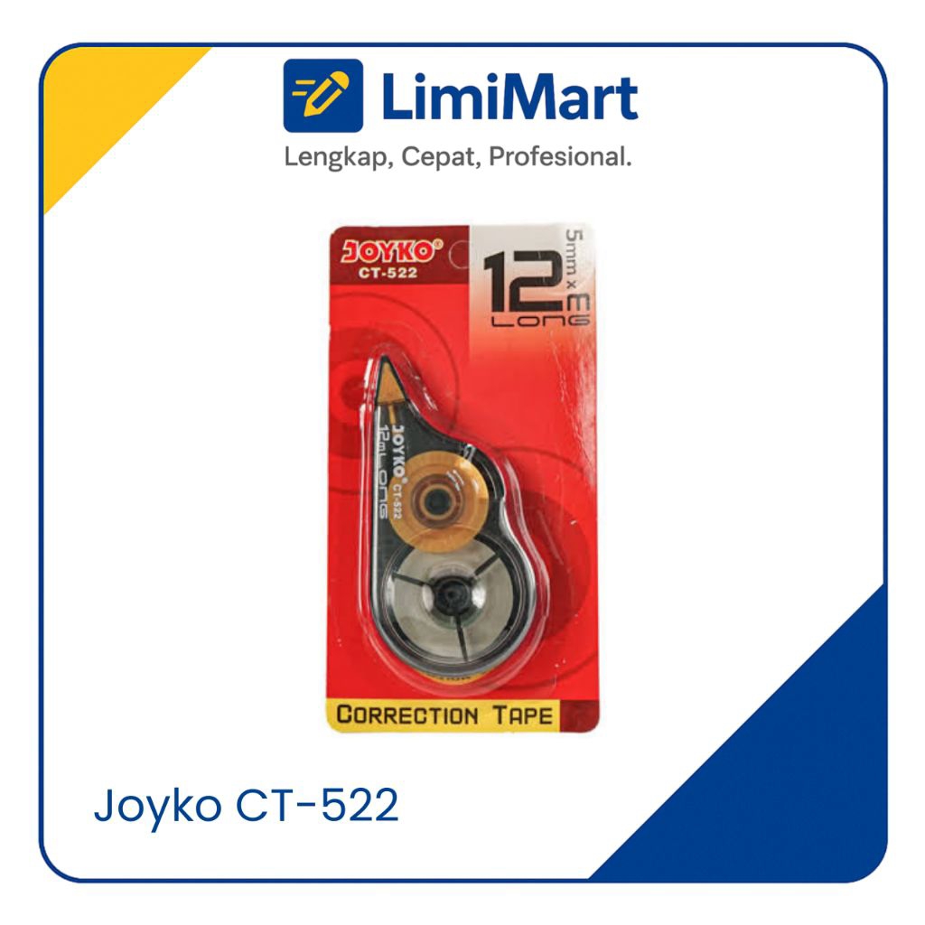 

Correction Tape JOYKO CT-522 12 Meter Pita Koreksi Warna Random - LimiMart