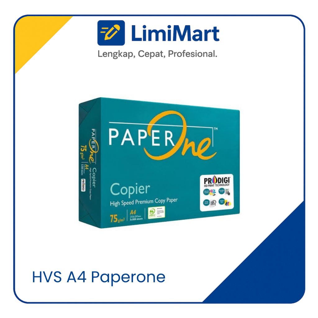 

Kertas HVS PaperOne Copier A4 75gsm 1 Rim 500 Lembar Fotocopy Print - LimiMart