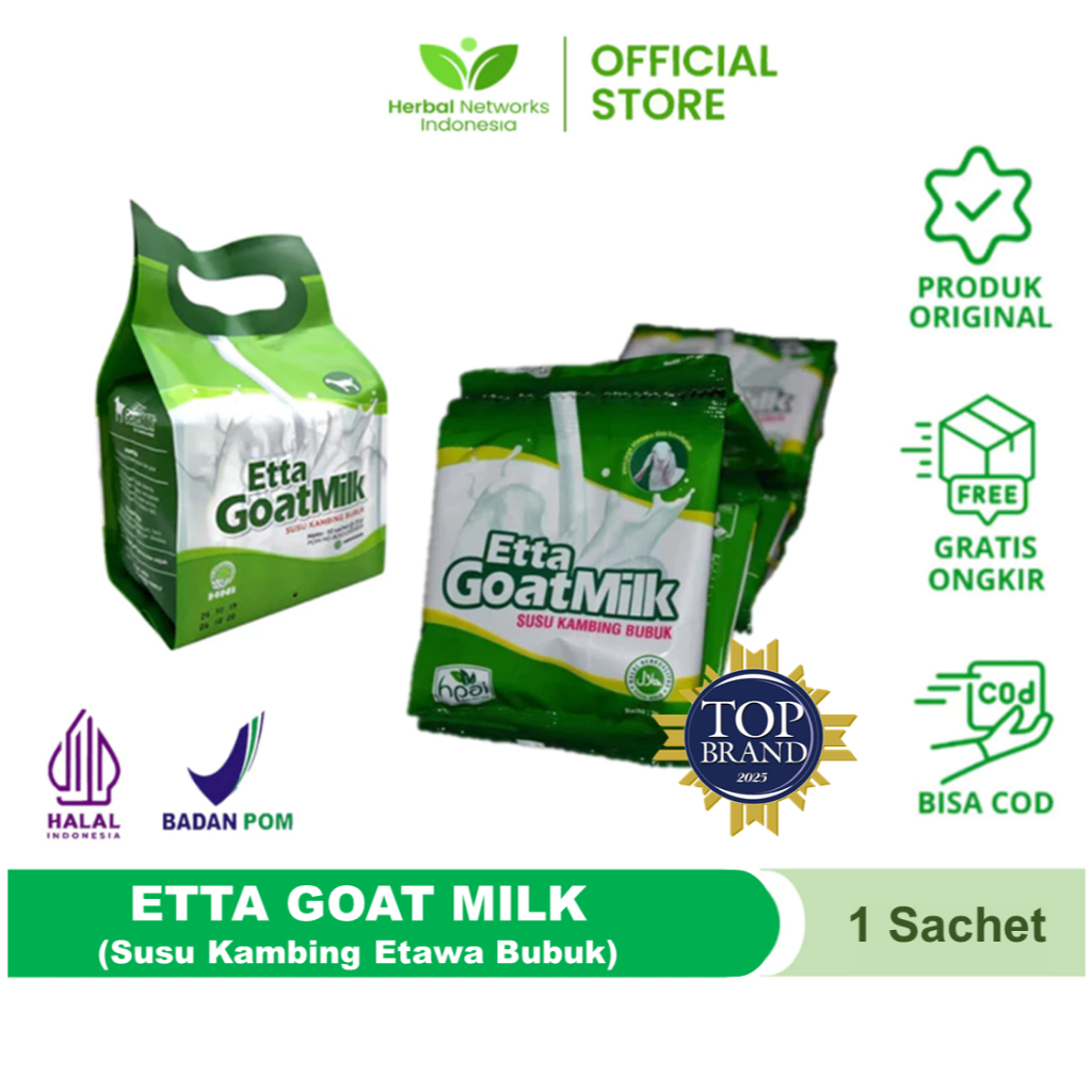 

Etta Goat Milk EGM Sachet Ecer Halal HNI | Susu Kambing Ettawa Bubuk HNI HPAI BPOM